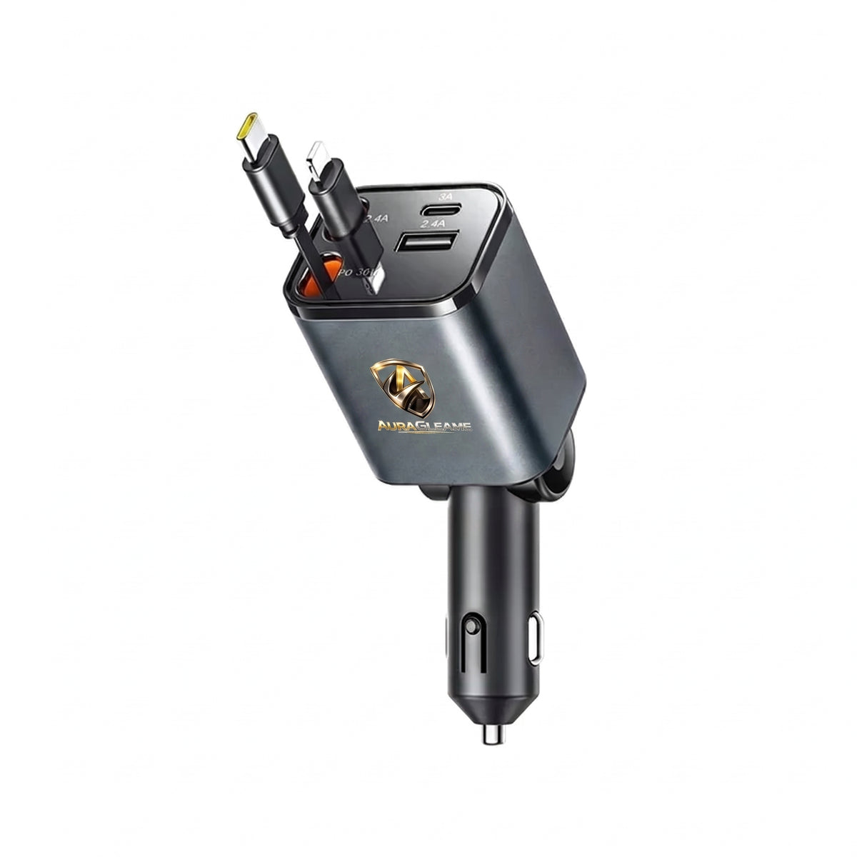 AuraGleams JR-CCL05 50W 4-in-1 Retractable Car Charger