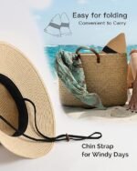 Womens Beach Sun Straw Hat - Image 3